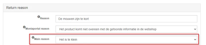 Welke retour redenen zijn er? 2 Redenen retour