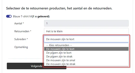 Welke retour redenen zijn er? 4 Retourreden