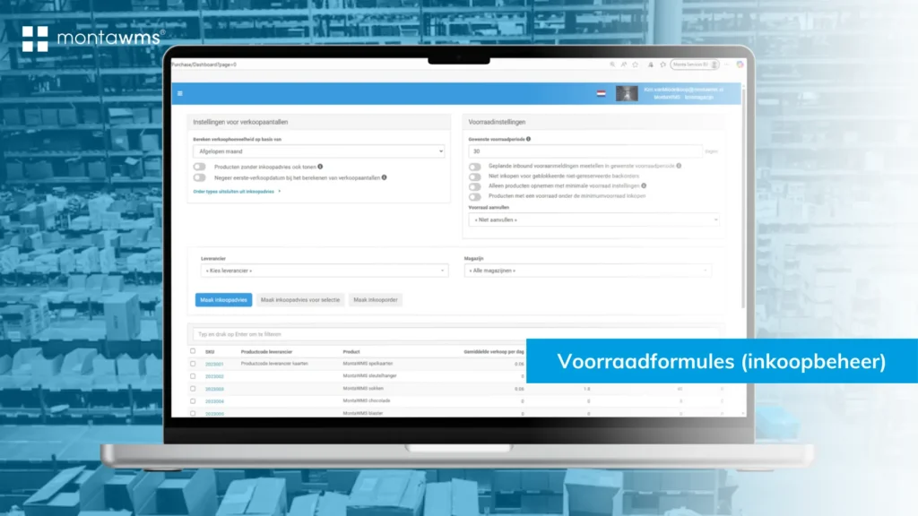 WMS fahion - voorraadformule MontaWMS